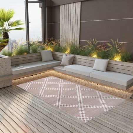 vidaXL Alfombra de exterior PP marrón 120x180 cm