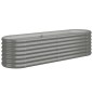 vidaXL Jardinera de acero con recubrimiento en polvo gris 152x40x36cm vidaXL Jardinera de acero con recubrimiento en polvo gris 152x40x36cm