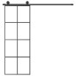vidaXL Puerta corredera con set herrajes vidrio ESG aluminio 76x205 cm vidaXL Puerta corredera con set herrajes vidrio ESG aluminio 76x205 cm