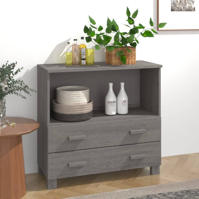 vidaXL Aparador HAMAR madera maciza de pino gris claro 85x35x80 cm vidaXL Aparador HAMAR madera maciza de pino gris claro 85x35x80 cm
