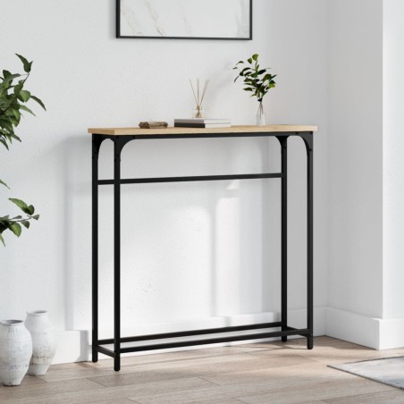 vidaXL Mesa consola madera de ingeniería roble Sonoma 75x19,5x75 cm