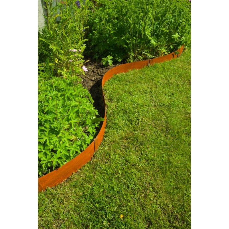 Nature Borde de jardín 3 uds acero corten 91,4x10,2 cm Nature Borde de jardín 3 uds acero corten 91,4x10,2 cm