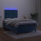 vidaXL Cama box spring colchón y LED terciopelo azul oscuro 120x190 cm vidaXL Cama box spring colchón y LED terciopelo azul oscuro 120x190 cm