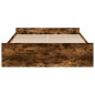 vidaXL Cama con cajones madera de ingeniería roble ahumado 150x200 cm vidaXL Cama con cajones madera de ingeniería roble ahumado 150x200 cm