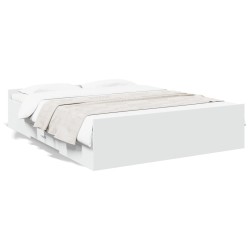 vidaXL Estructura cama con cajones madera ingeniería blanca 150x200 cm