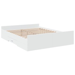 vidaXL Estructura cama con cajones madera ingeniería blanca 150x200 cm
