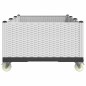 vidaXL Jardinera con ruedas PP blanco 150x80x54 cm vidaXL Jardinera con ruedas PP blanco 150x80x54 cm