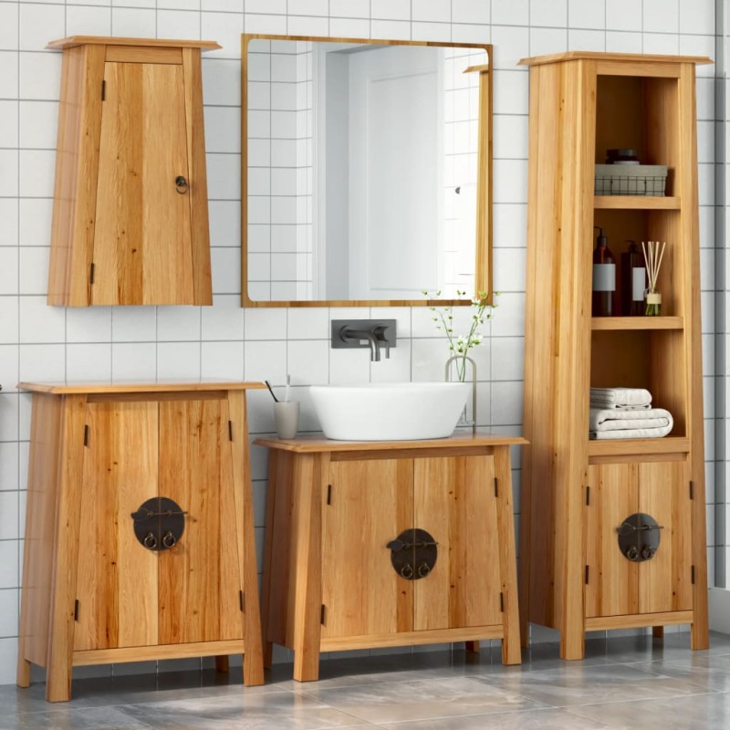 vidaXL Conjunto de muebles de baño 4 piezas madera maciza de pino vidaXL Conjunto de muebles de baño 4 piezas madera maciza de pino