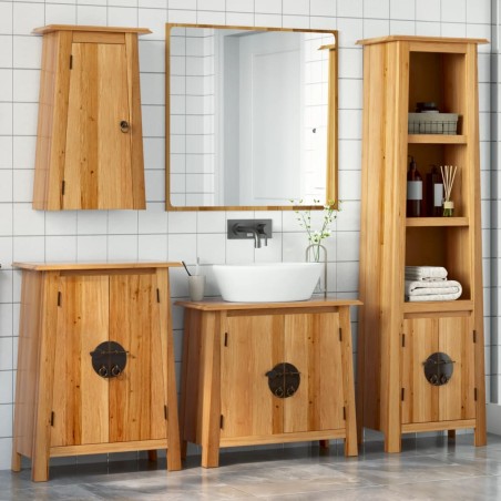 vidaXL Conjunto de muebles de baño 4 piezas madera maciza de pino
