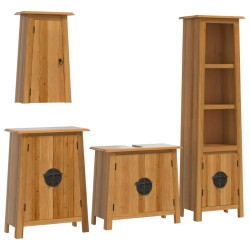 vidaXL Conjunto de muebles de baño 4 piezas madera maciza de pino