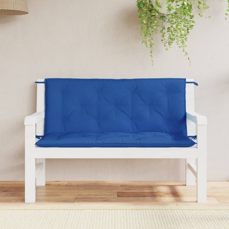 vidaXL Cojines de banco de jardín 2 uds tela Oxford azul 120x50x7 cm vidaXL Cojines de banco de jardín 2 uds tela Oxford azul 120x50x7 cm
