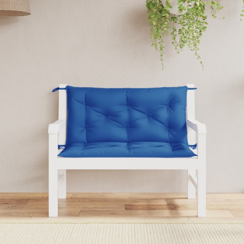 vidaXL Cojines de banco jardín 2 uds tela Oxford azul real 100x50x7 cm vidaXL Cojines de banco jardín 2 uds tela Oxford azul real 100x50x7 cm