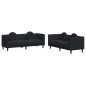 vidaXL Juego de sofás con cojines 2 piezas terciopelo negro vidaXL Juego de sofás con cojines 2 piezas terciopelo negro