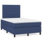 vidaXL Cama box spring con colchón tela azul 120x190 cm