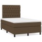 vidaXL Cama box spring con colchón tela marrón oscuro 120x190 cm vidaXL Cama box spring con colchón tela marrón oscuro 120x190 cm