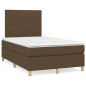 vidaXL Cama box spring con colchón tela marrón oscuro 120x190 cm vidaXL Cama box spring con colchón tela marrón oscuro 120x190 cm