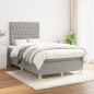 vidaXL Cama box spring con colchón tela gris claro 120x190 cm vidaXL Cama box spring con colchón tela gris claro 120x190 cm
