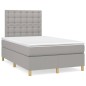 vidaXL Cama box spring con colchón tela gris claro 120x190 cm vidaXL Cama box spring con colchón tela gris claro 120x190 cm