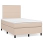 vidaXL Cama box spring con colchón cuero sintético capuchino 120x190cm vidaXL Cama box spring con colchón cuero sintético capuchino 120x190cm