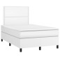 vidaXL Cama box spring con colchón cuero sintético blanco 120x190 cm vidaXL Cama box spring con colchón cuero sintético blanco 120x190 cm