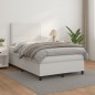 vidaXL Cama box spring con colchón cuero sintético blanco 120x190 cm vidaXL Cama box spring con colchón cuero sintético blanco 120x190 cm