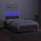 vidaXL Cama box spring con colchón y LED tela gris taupe 120x190 cm vidaXL Cama box spring con colchón y LED tela gris taupe 120x190 cm