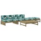 vidaXL Juego de muebles jardín 4 pzas y cojines madera pino impregnada vidaXL Juego de muebles jardín 4 pzas y cojines madera pino impregnada