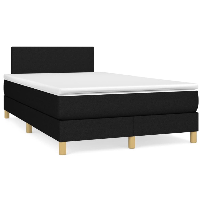 vidaXL Cama box spring con colchón y luces LED tela negro 120x190 cm vidaXL Cama box spring con colchón y luces LED tela negro 120x190 cm