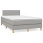 vidaXL Cama box spring con colchón y LED tela gris claro 120x190 cm vidaXL Cama box spring con colchón y LED tela gris claro 120x190 cm