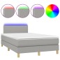 vidaXL Cama box spring con colchón y LED tela gris claro 120x190 cm vidaXL Cama box spring con colchón y LED tela gris claro 120x190 cm