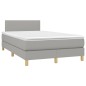 vidaXL Cama box spring con colchón y LED tela gris claro 120x190 cm vidaXL Cama box spring con colchón y LED tela gris claro 120x190 cm