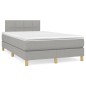 vidaXL Cama box spring con colchón y LED tela gris claro 120x190 cm vidaXL Cama box spring con colchón y LED tela gris claro 120x190 cm