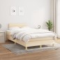 vidaXL Cama box spring con colchón tela color crema 120x190 cm vidaXL Cama box spring con colchón tela color crema 120x190 cm
