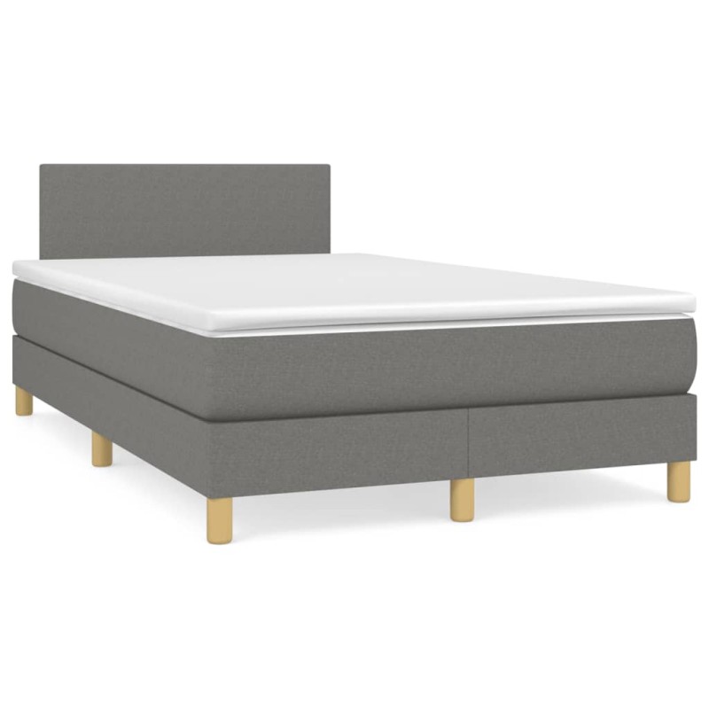 vidaXL Cama box spring con colchón tela gris oscuro 120x190 cm vidaXL Cama box spring con colchón tela gris oscuro 120x190 cm