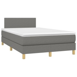 vidaXL Cama box spring con colchón tela gris oscuro 120x190 cm