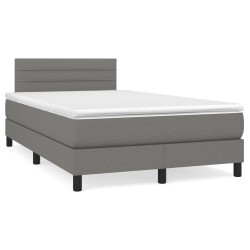 vidaXL Cama box spring con colchón tela gris oscuro 120x190 cm