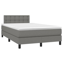 vidaXL Cama box spring con colchón tela gris oscuro 120x190 cm