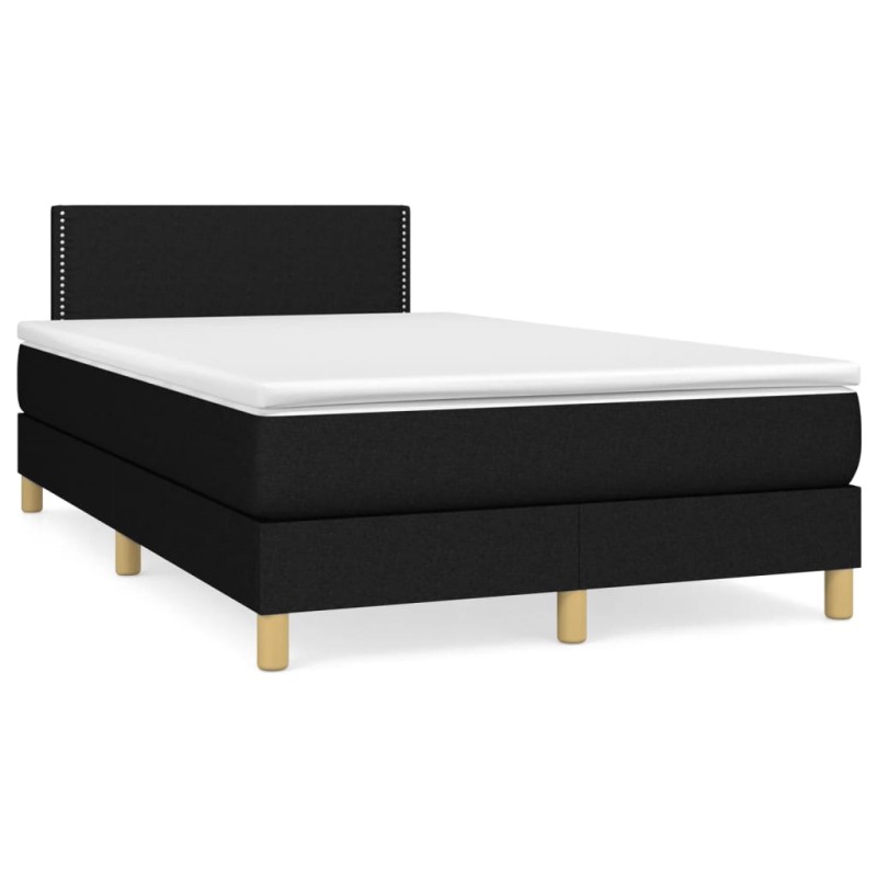 vidaXL Cama box spring con colchón tela negro 120x190 cm vidaXL Cama box spring con colchón tela negro 120x190 cm