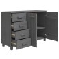 vidaXL Aparador HAMAR madera maciza pino gris oscuro 113x40x80 cm