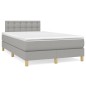 vidaXL Cama box spring con colchón tela gris claro 120x190 cm vidaXL Cama box spring con colchón tela gris claro 120x190 cm
