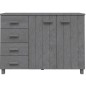 vidaXL Aparador HAMAR madera maciza pino gris oscuro 113x40x80 cm