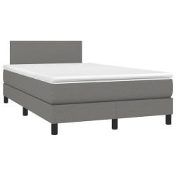 vidaXL Cama box spring con colchón tela gris oscuro 120x190 cm