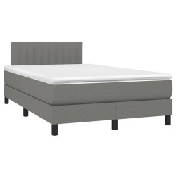 vidaXL Cama box spring con colchón tela gris oscuro 120x190 cm