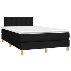 vidaXL Cama box spring con colchón tela negro 120x190 cm