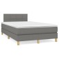 vidaXL Cama box spring con colchón tela gris oscuro 120x190 cm
