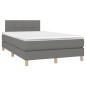 vidaXL Cama box spring con colchón tela gris oscuro 120x190 cm
