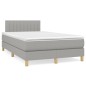 vidaXL Cama box spring con colchón tela gris claro 120x190 cm vidaXL Cama box spring con colchón tela gris claro 120x190 cm