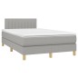 vidaXL Cama box spring con colchón tela gris claro 120x190 cm vidaXL Cama box spring con colchón tela gris claro 120x190 cm