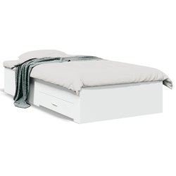 vidaXL Cama con cajones madera de ingeniería blanca 90x200 cm