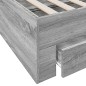 vidaXL Cama con cajones madera ingeniería gris Sonoma 100x200 cm